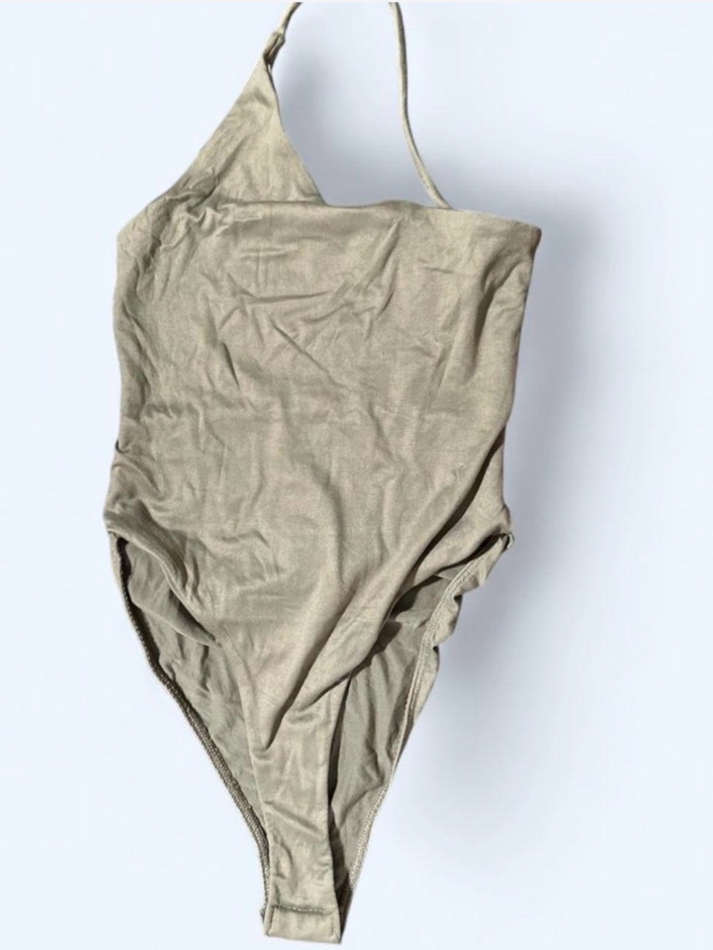 Heart Hips One-Shoulder Bodysuit in Olive